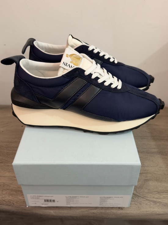 Lanvin Navy and White Men’s Trainer Sneakers
